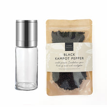 Load image into Gallery viewer, Black Kampot Pepper &amp; Grinder Set
