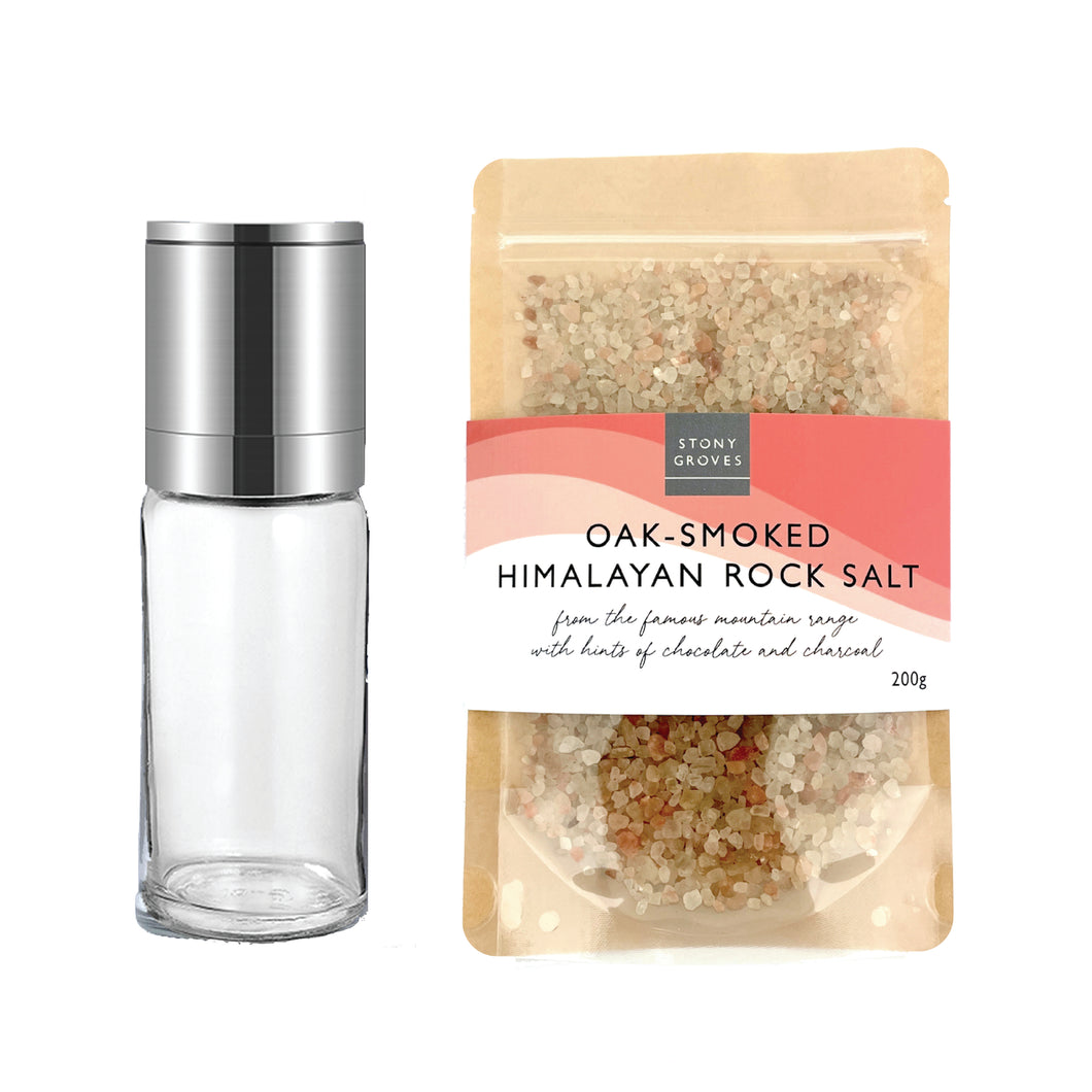 Oak-Smoked Himalayan Rock Salt & Mill Grinder Gift Set