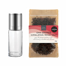 Load image into Gallery viewer, Oak-Smoked Himalayan Rock Salt &amp; Mill Grinder Gift Set ⭐️ GREAT TASTE 2025
