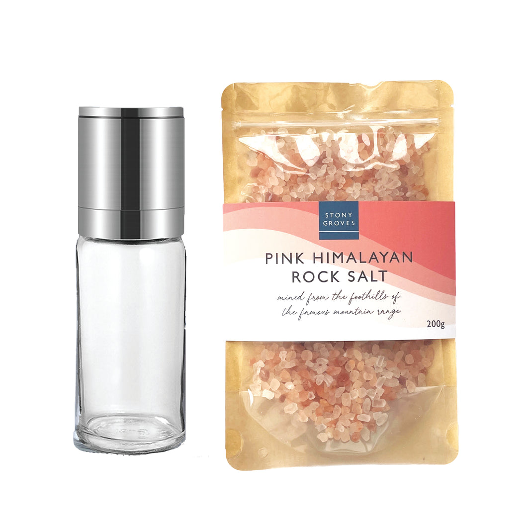 Pink Himalayan Rock Salt & Mill Grinder Gift Set