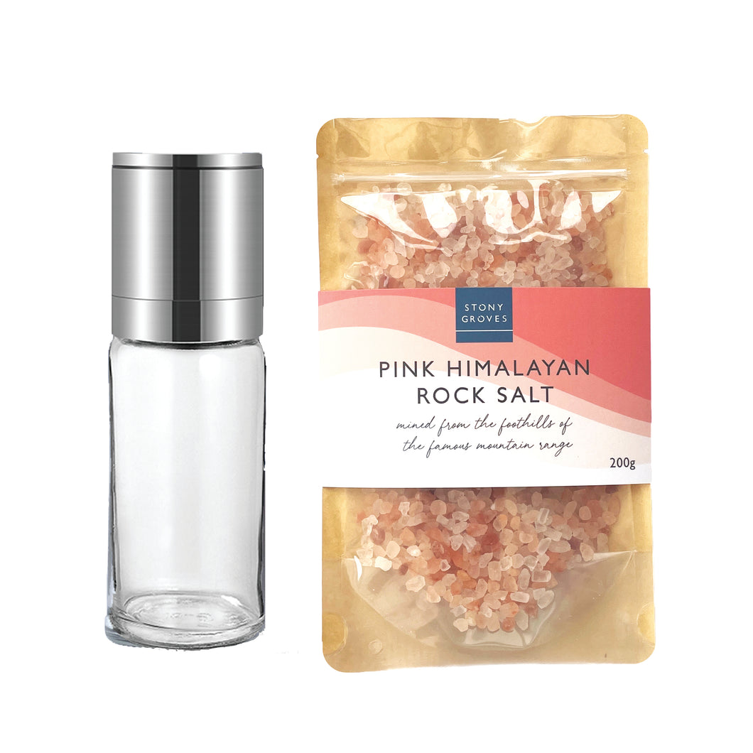 Pink Himalayan Rock Salt & Grinder Set
