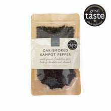 Load image into Gallery viewer, Oak-Smoked Salt and Medium Pepper Mills Grinders Gift Set | with Oak-Smoked Himalayan Rock Salt &amp; Oak-Smoked Black Kampot Pepper ⭐️ GREAT TASTE 2025
